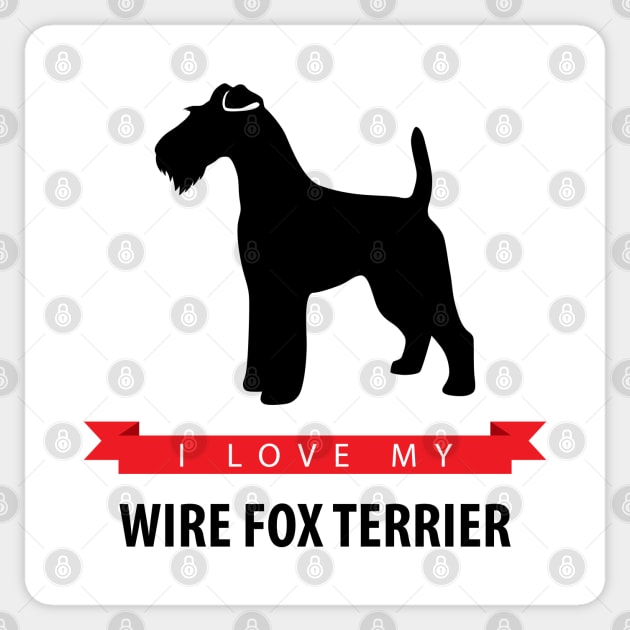 I Love My Wire Fox Terrier Sticker by millersye